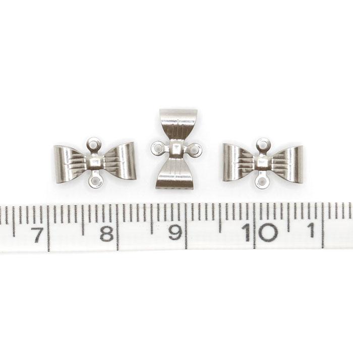 シルバーハンドメイドオーダー専用 23.ステンレス リボン コネクター 10個売り シルバー ハンドメイド