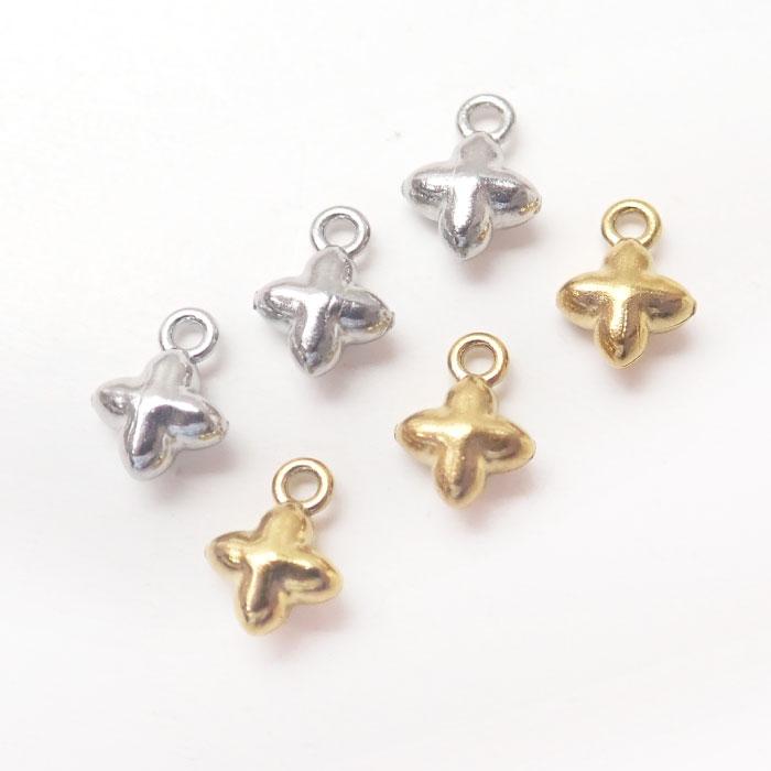 クロス チャーム ステンレス製 8mm×6mm 金属アレルギー対応 ゴールド