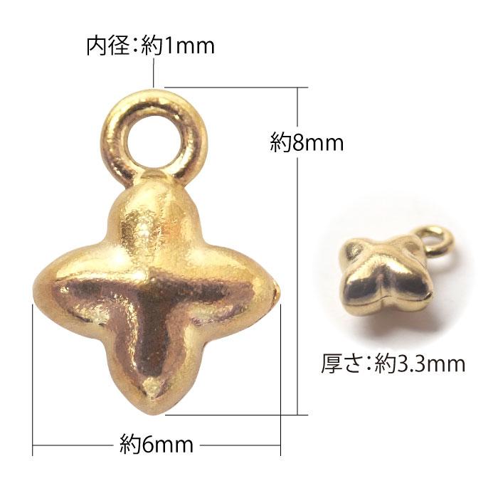 クロス チャーム ステンレス製 8mm×6mm 金属アレルギー対応 ゴールド