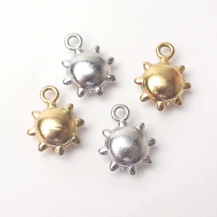 ステンレス製 太陽) サン チャーム ゴールド/シルバー 約10×8mm 金属