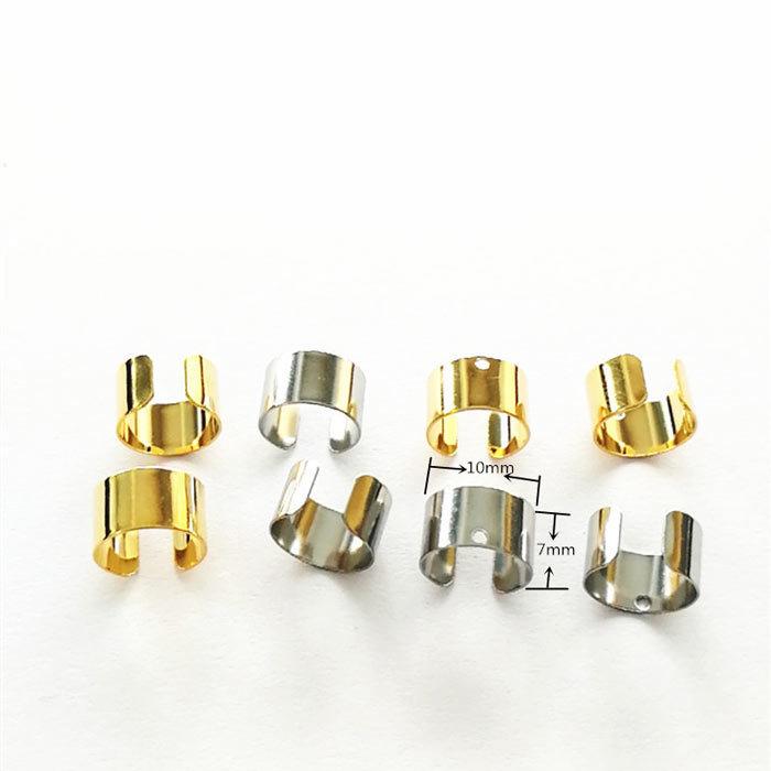 ステンレス製 イヤーカフ 10個売り ホールあり・なし アレルギー パーツ アクセサリー147円 ビーズ、アクセサリー道具、材料 イヤーカフ 芯立丸皿 3mm 5連 ゴールド(2ヶ)