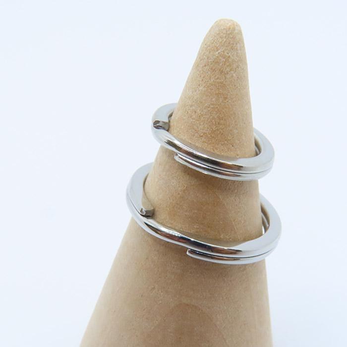 ステンレス キーホルダーパーツ (03) パーツ 二重リング ピンク