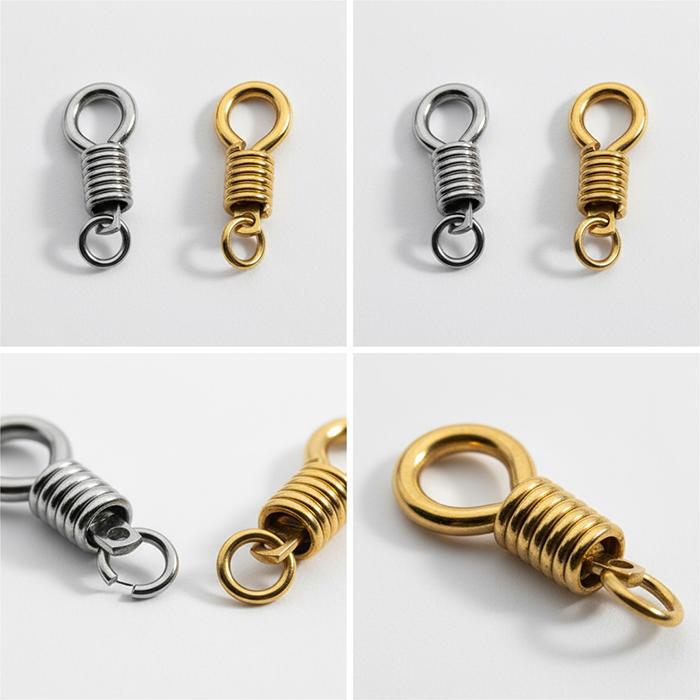 ステンレス製】スプリングコネクター バッグチャーム 約25mm 留め具