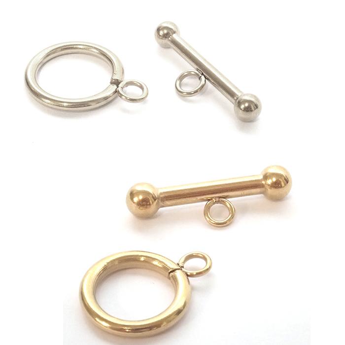 ステンレス製 マンテル 5セット（ シルバー ）2サイズ 留め具 パーツ