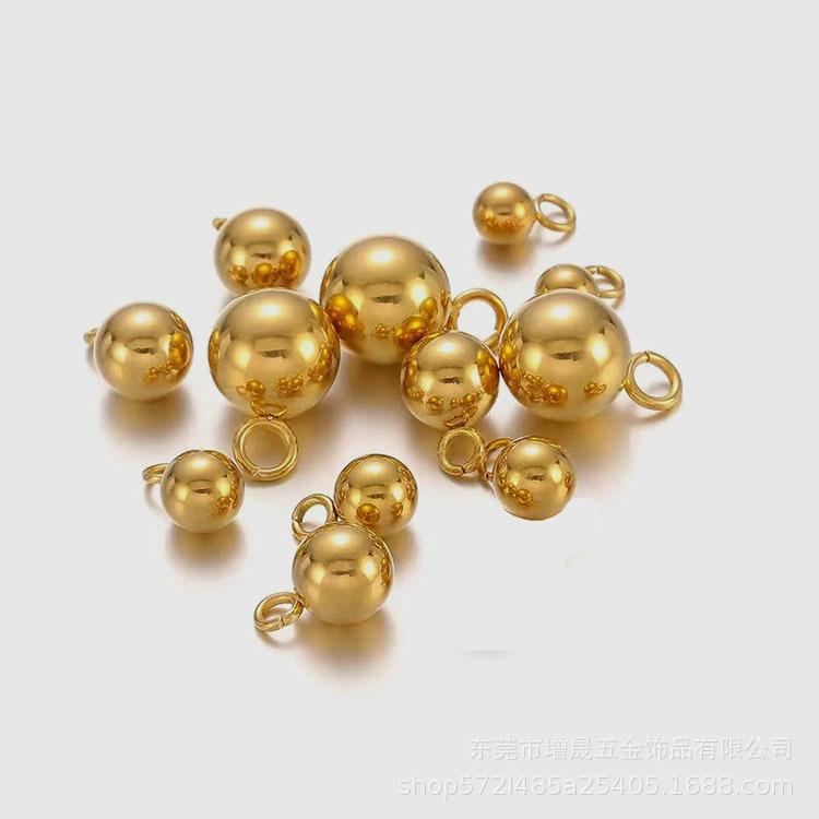304ステンレス チャーム アジャスター ツユ玉 ゴールド 5個売り 金属