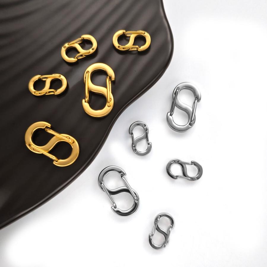 SUS304 ステンレス製 留め具】チェーン接続パーツ S字カラビナ 約6