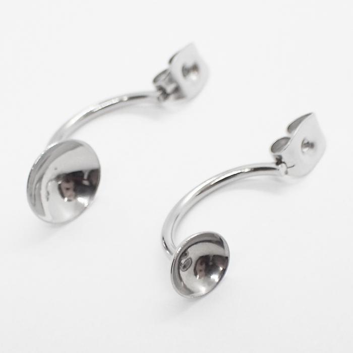おわん付 ピアスキャッチ (124) ステンレス製 ペア売り 6mm / 8mm