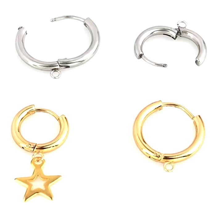 フープピアス カン付き ペア売り 線(約)2.5/2.0mm 内(約)8〜14mm