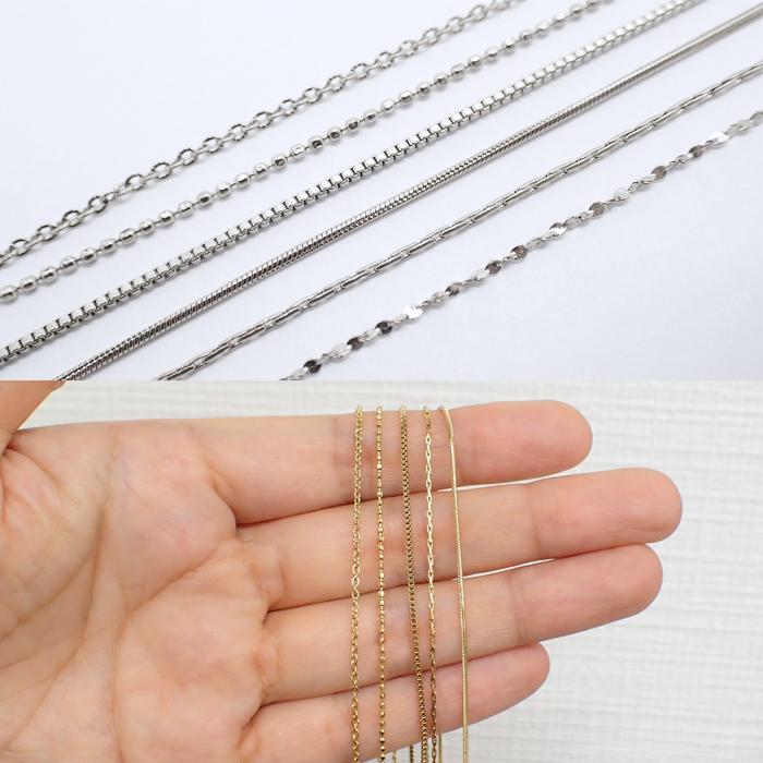 約60cm シルバーサージカルステンレス製 ネックレスチェーン 約60cm シルバーサージカルステンレス製 ネックレスチェーン