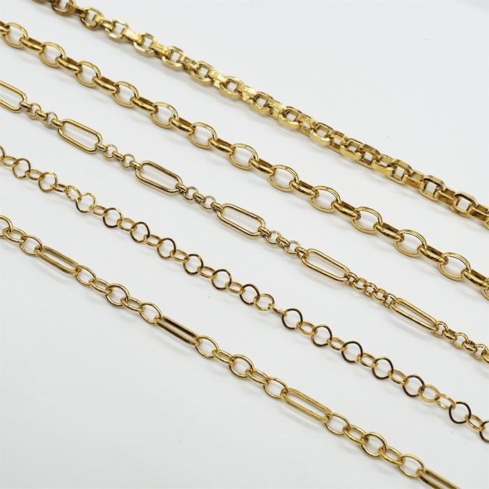 ネックレス チェーン 切り売り 1m~ (166) ゴールド ステンレス SUS304