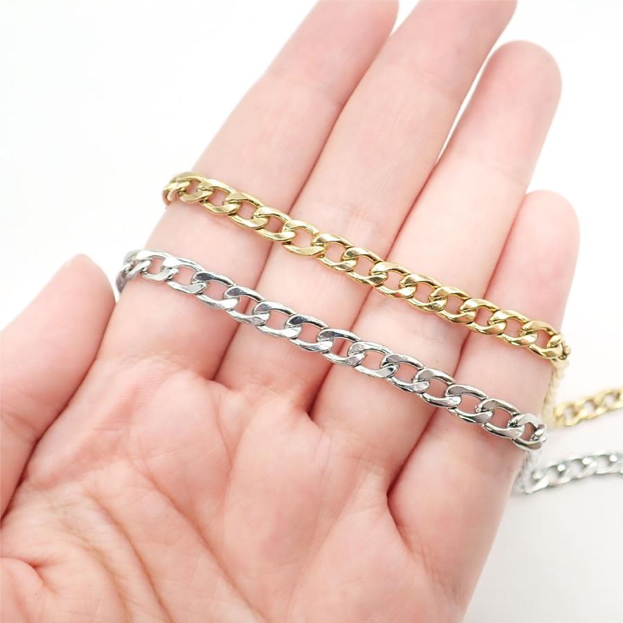 シルバー【切り売り/約1m】SUS304 ステンレス チェーン 幅5mm