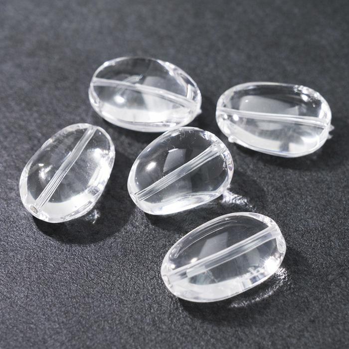天然水晶 ビーズ 5粒セット 約17-21mm×8-15mm クリアクォーツ 穴あき