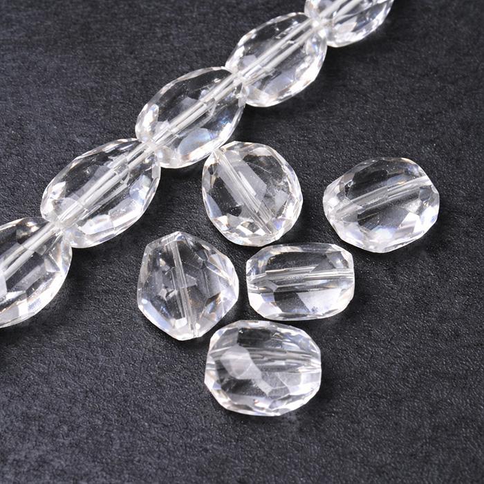 天然水晶 多面カットビーズ 1粒セット 約19-21mm*14-17mm クリア