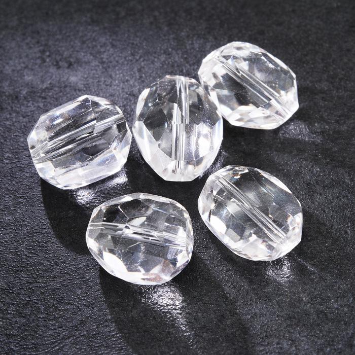 天然水晶 多面カットビーズ 1粒セット 約19-21mm*14-17mm クリア