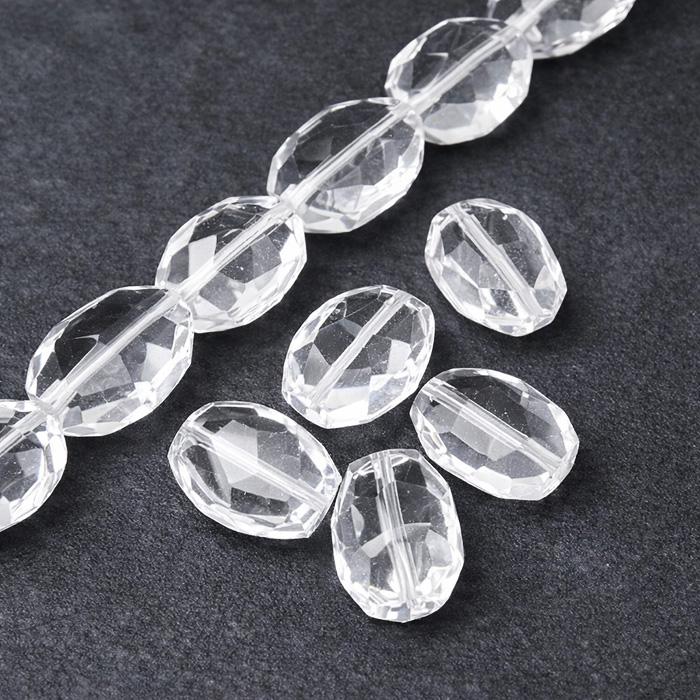 ポイント5倍☆ 天然水晶 多面カットビーズ 1粒売り 約23-28mm×15-18mm