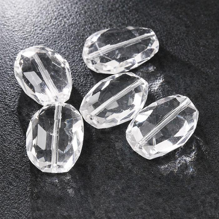天然水晶 多面カットビーズ 1粒売り 約23-28mm×15-18mm クリアクォーツ