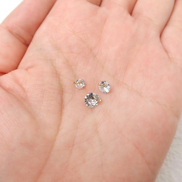 ジルコニアチャーム A級 クリア サイズ4mm/5mm/6mm 丸カン付き