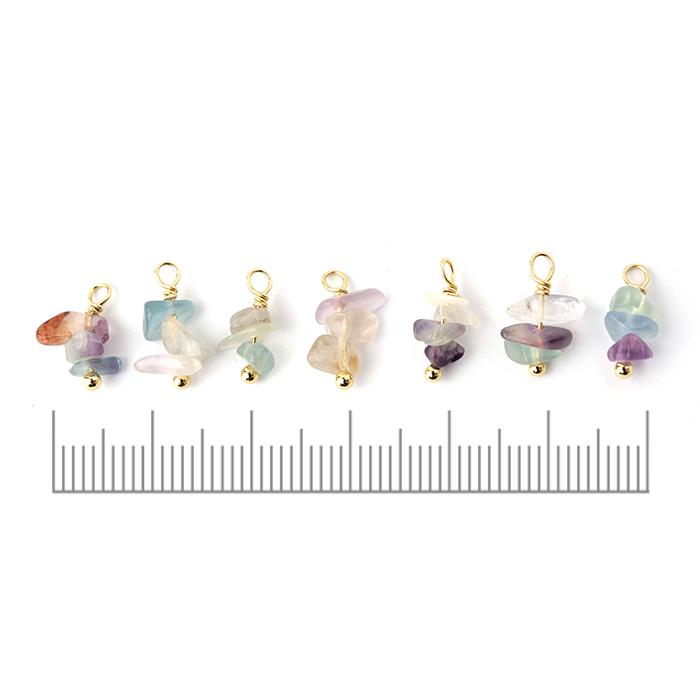 天然 フローライト】K14GFカラーワイヤーチャーム 1個売り 天然石
