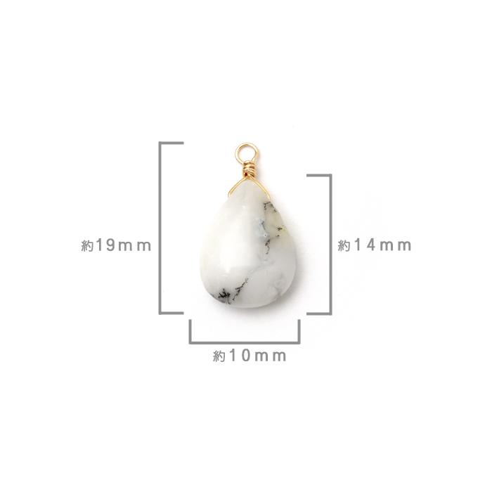 1個売り】天然石 ホワイトオパール ペアシェイプ 約19×14mm K14GF