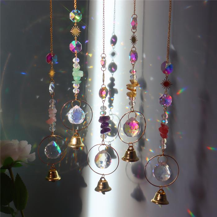 サンキャッチャー(14) 天然石さざれ キラキラクリスタル 窓玄関飾り