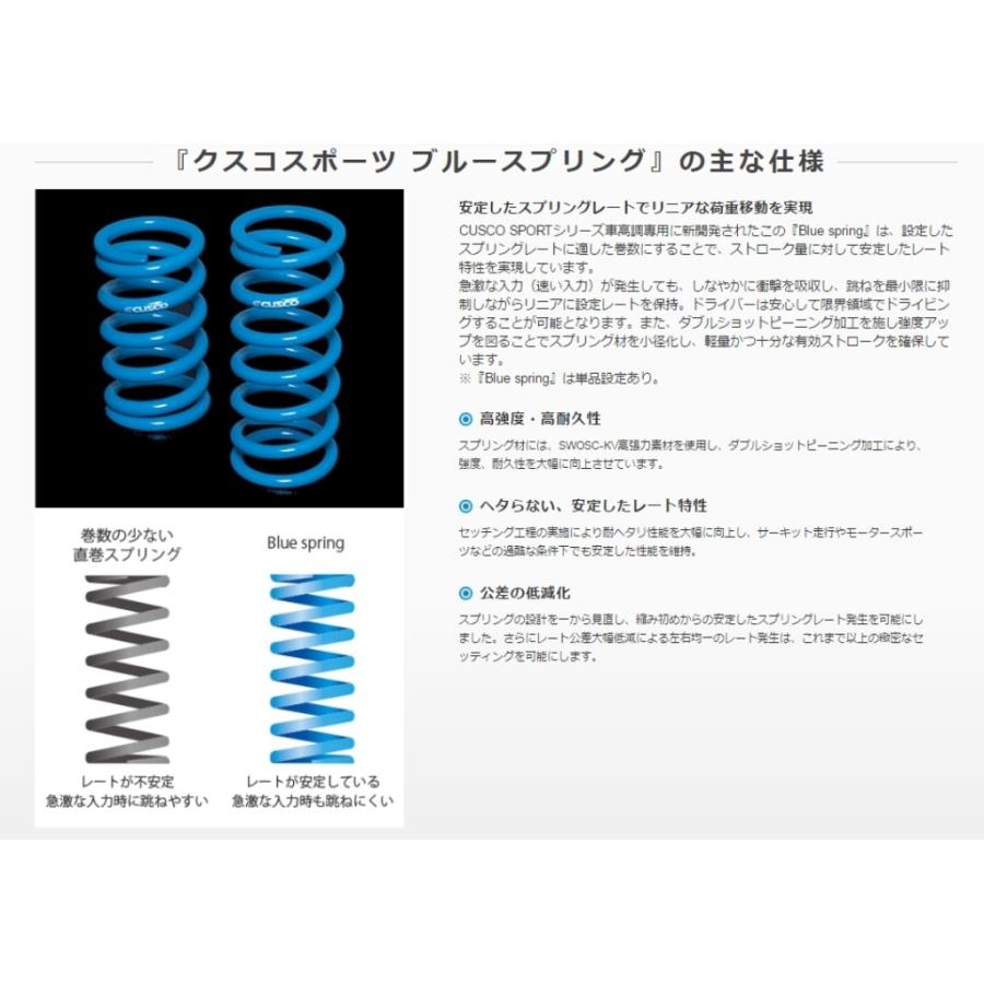 クスコ（CUSCO） クスコスポーツ ブルースプリング単品 ID65mm/180mm 1