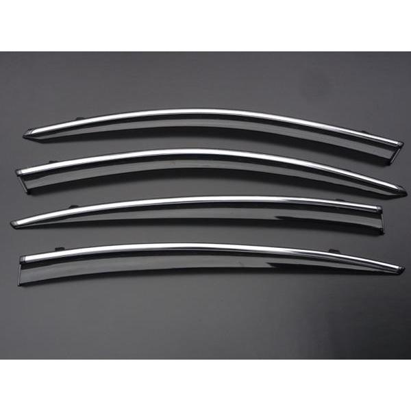 取り付け金具付き　シトロエン ＤＳ５（2012年8月から） クロームメッキライン入りドアバイザー/サイドバイザー