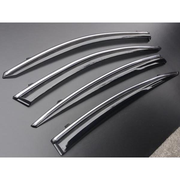 取り付け金具付き　シトロエン ＤＳ５（2012年8月から） クロームメッキライン入りドアバイザー/サイドバイザー