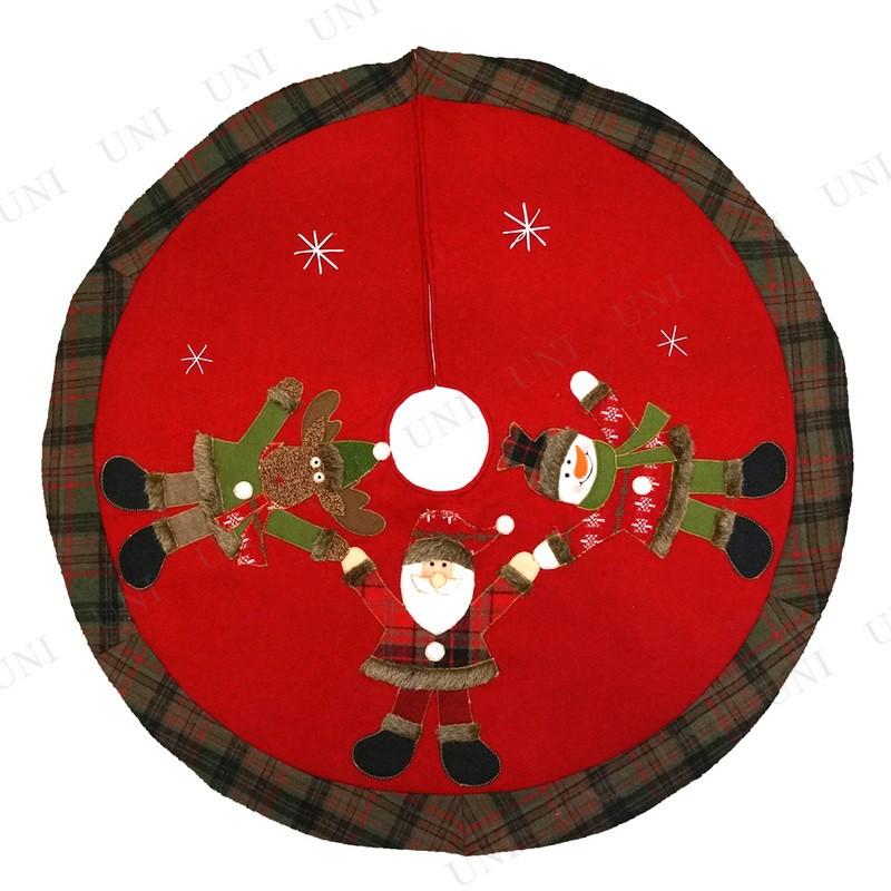 クリスマス　ツリー　オーナメント 雑貨 ツリースカート サンタファミリー レッド 90cm｜party-honpo