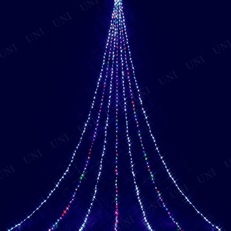 クリスマスパーティー パーティーグッズ 雑貨 クリスマス飾り 5m 672球ニューレインボー＆ホワイトLEDドレープライト ナイアガラの画像