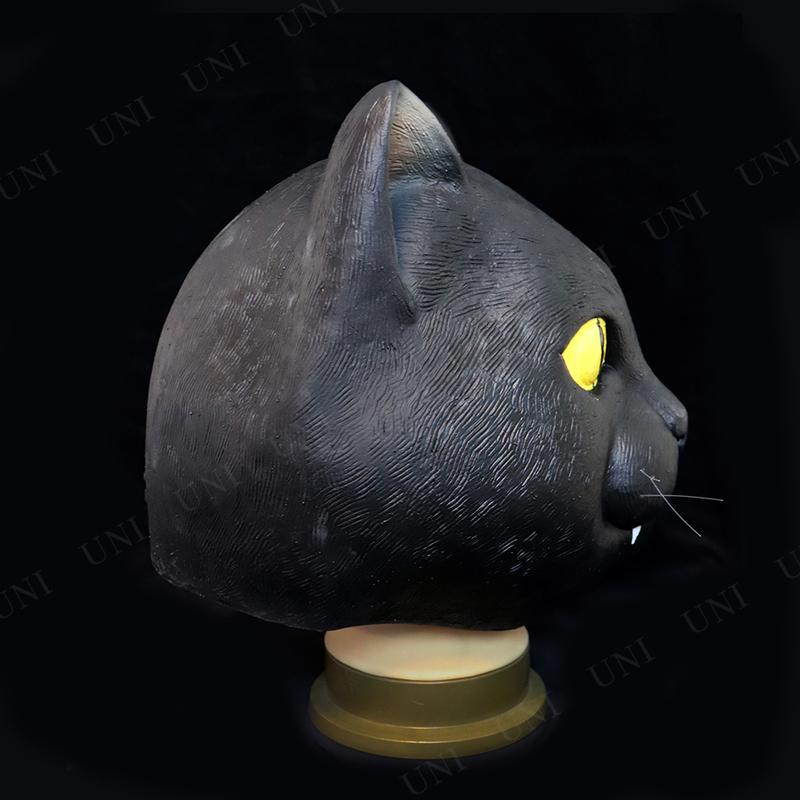 コスプレ 仮装 天然ラテックスマスク ホラーマスク 黒ネコ 大人用 黒猫