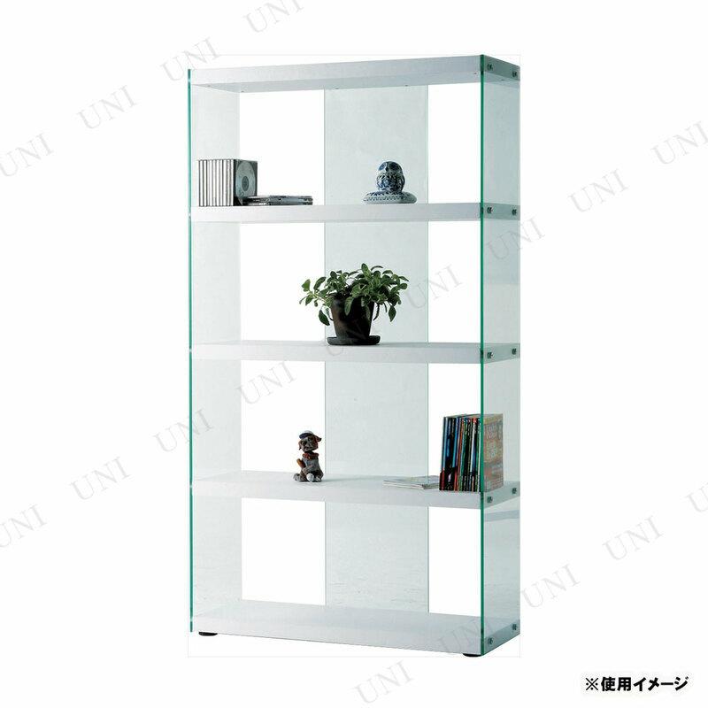 グラスシェルフ HAB-624WH 東谷 家具 ラック チェスト 棚 圧迫感のないデザイン 店舗用什器 コレクション棚の画像