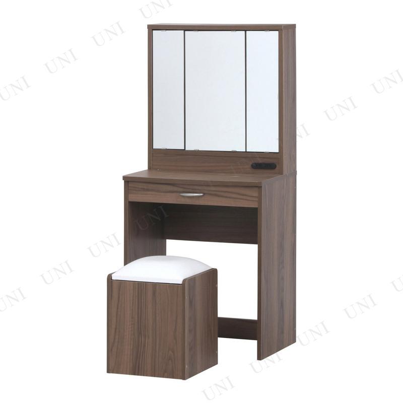 【新品・送料無料】メルル ドレッサー(三面鏡) スツール付き ブラウン 木目調 メルル ドレッサー(三面鏡) スツール付き ブラウン : パーティワールド