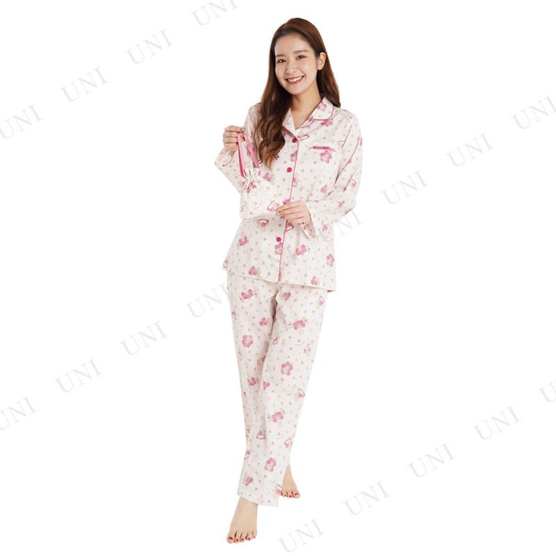 SAZAC(サザック) Full flowerマロンクリームシャツパジャマ(巾着付き) ピンク｜party-honpo｜02