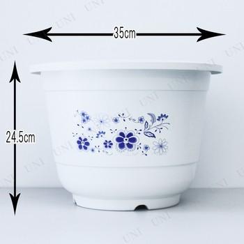 プラスチック鉢 ホワイト 陶器風 底穴なし 11号 ガーデニング用品