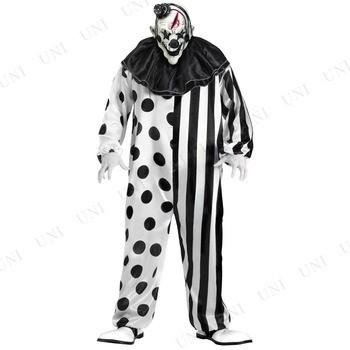 コスプレ 仮装 キラークラウン STD コスチューム 仮装 コスプレ衣装 ホラー衣装 大人 ハロウィン フルフェイスマスク ジャンプスーツ 襟