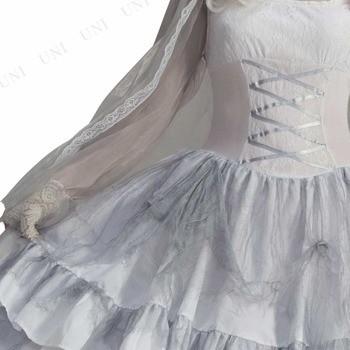 コスプレ 仮装 DXビクトリアンゴーストブライド 大人用 ゴースト花嫁 コスプレ衣装 仮装 ホラー衣装 幽霊 ドレス ベールの画像