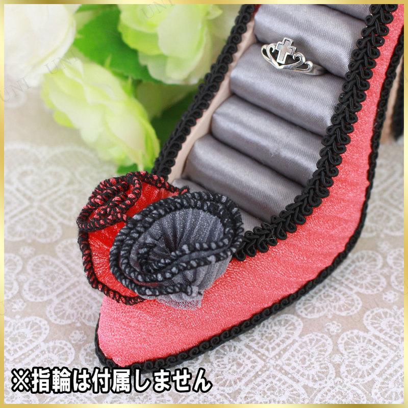 ハイヒール型リングホルダー ピンク×グレー アクセサリーホルダー
