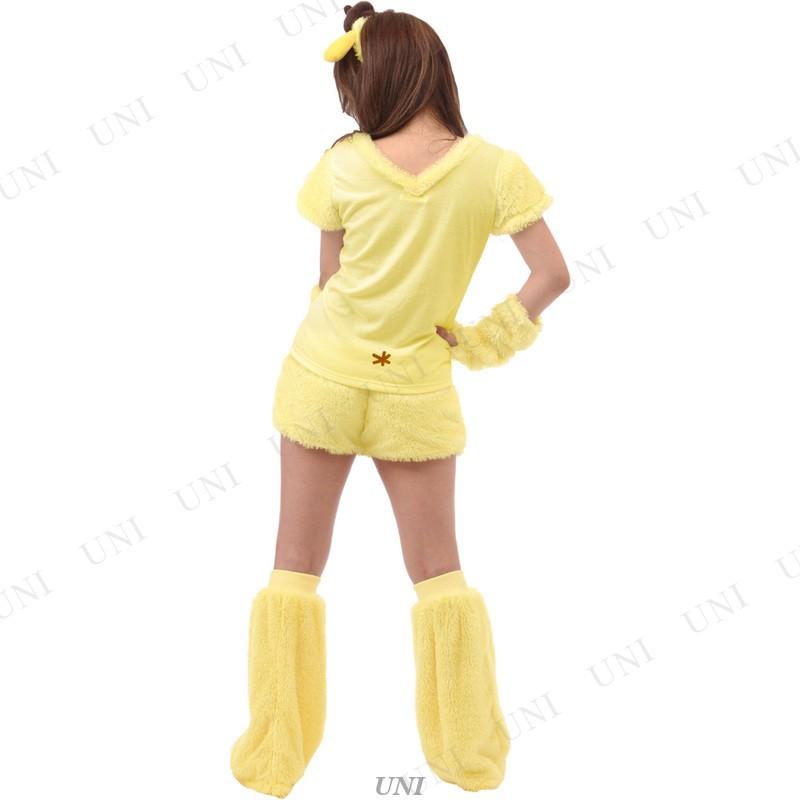 ポムポムプリン　ポーズがとれる　コスチュームセット　ボアチェスト　ポーチ sanrio（サンリオ） コスプレ 仮装 SAZAC(サザック) ポムポムプリン5点