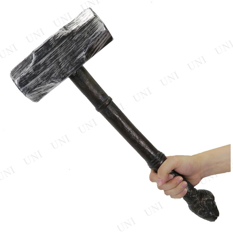 コスプレ 仮装 Uniton 木槌 長さ約47cm 仮装用武器 防具 木製風デザイン 悪魔の象徴の山羊デザイン | 