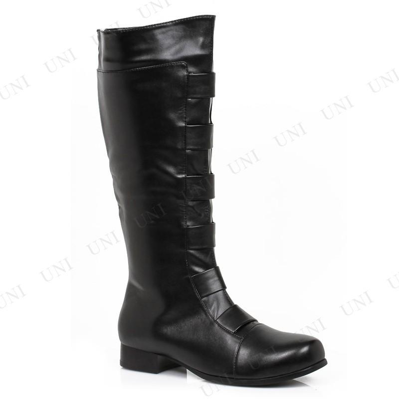 コスプレ 仮面舞踏会 主人公ブーツ 黒いこと メンズM 28~29珊 Ellie Shoes コスプレ小物 靴 成人男性用M(US大きさ10/11) ロングブーツ うしろ側ジッパー喰い違い パーティグッズ-仮装、変装-ゲーム、おもちゃ