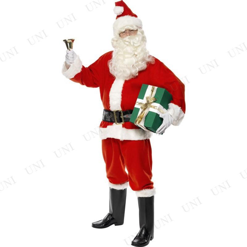 サンタ　コスプレ DXサンタ 大人用 M Smiffys サンタ服 クリスマス衣装 メンズ 普通サイズ Mサイズ 豪華6点セット 後ろ面ファスナー留め パンツ横ポケット2つ