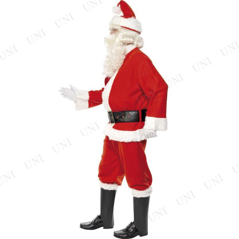 サンタ　コスプレ DXサンタ 大人用 M Smiffys サンタ服 クリスマス衣装 メンズ 普通サイズ Mサイズ 豪華6点セット 後ろ面ファスナー留め パンツ横ポケット2つ_1