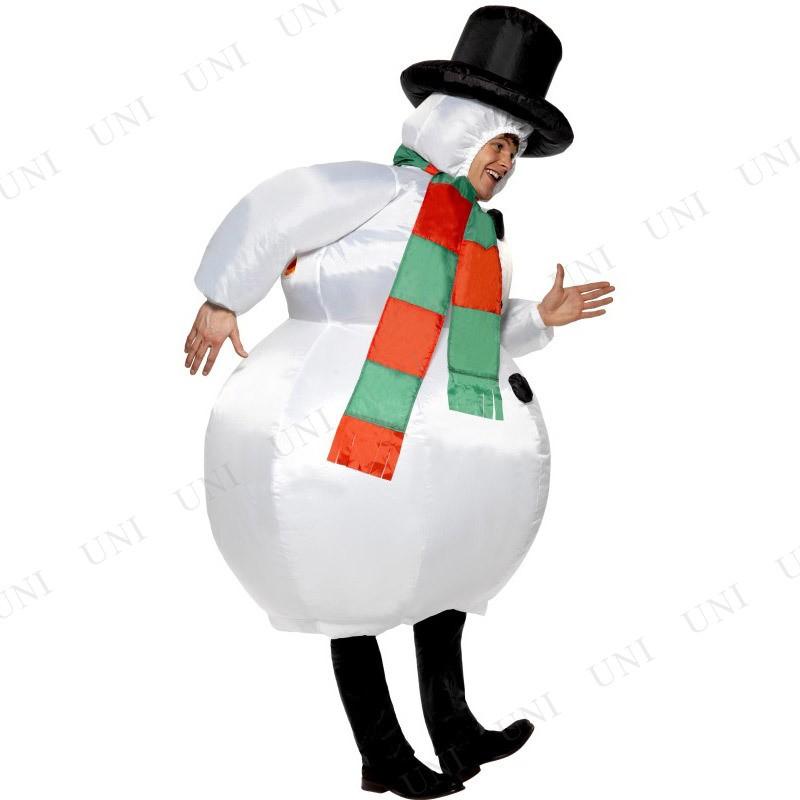 インフレータブル スノーマン Smiffys 雪だるま クリスマス衣装 レディース 膨らませる仕様 後ろファスナーの画像