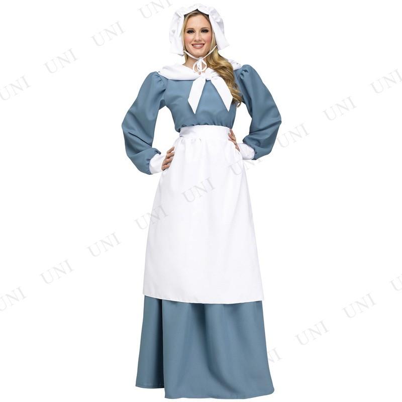コスプレ 仮装 ハロウィン コスチューム 民族衣装 大人用 パーティーグッズ 余興 伝統衣装 北欧 女性用 ピルグリム 収穫感謝祭 ML