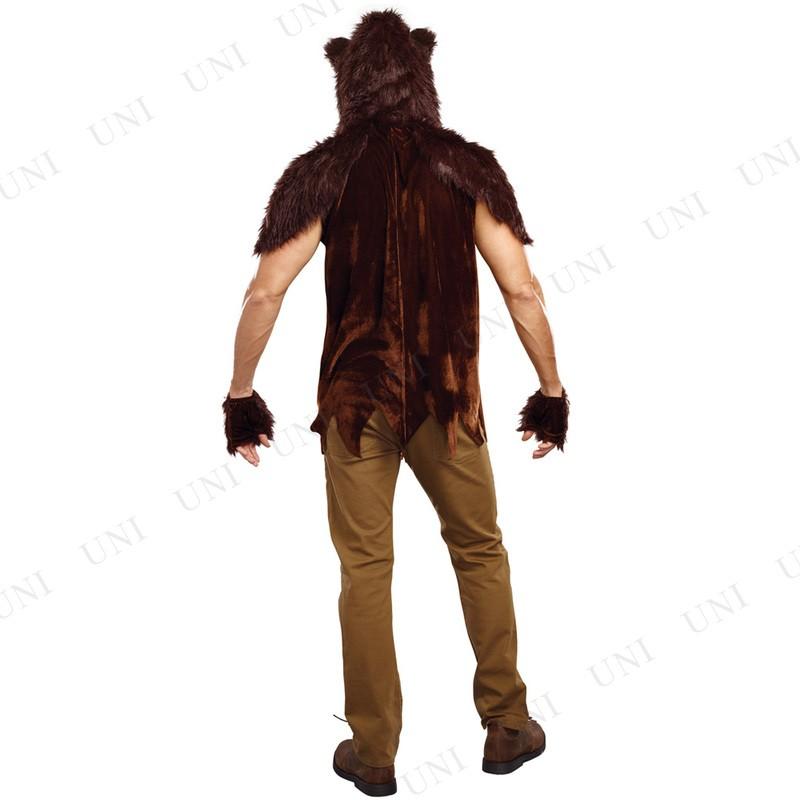 コスプレ 仮装 パパベアー L Dreamgirl クマ コスチューム 仮装 コスプレ衣装 動物コスチューム 男性用L 大人 フード付き フィンガーレスグローブ_1