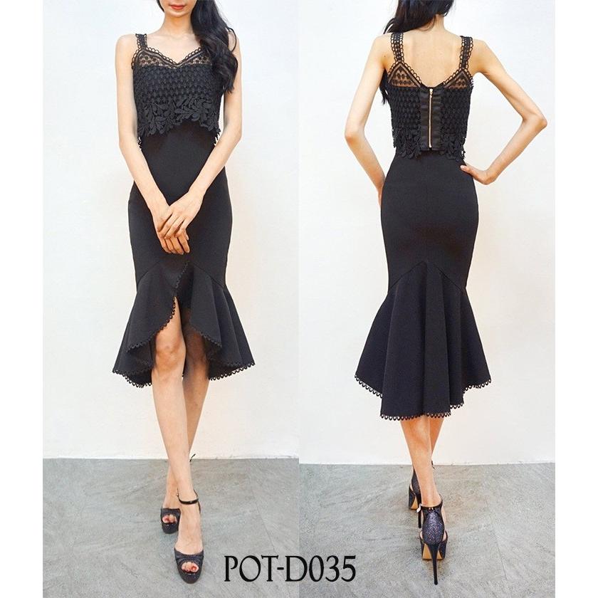 ラウンド 結婚式 2次会ドレス パーティードレス 韓国ドレス ワンピース 高級ライン Luxury Dress Pot D035 高級ワンピース ワンピース サイズ M