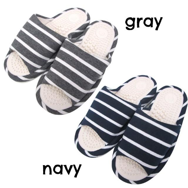 イボ付きボーダー健康スリッパ 男性 メンズ 紳士 ルームシューズ 自宅用 職場用 室内履き デスクワーク 立ち仕事 パーティハウスヤフー店 通販 Yahoo ショッピング