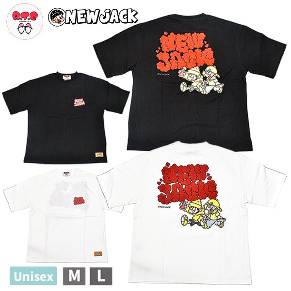 NEWJACK 半袖 Tシャツ メンズ 紳士 トップス ロゴ プリント サガラ