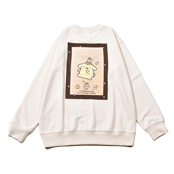 レディース サンリオ トレーナー スウェット プルオーバー 婦人 sanrio かわいい マイメロ ポムポムプリン バツマル クロミ M L|partyhouse702|03