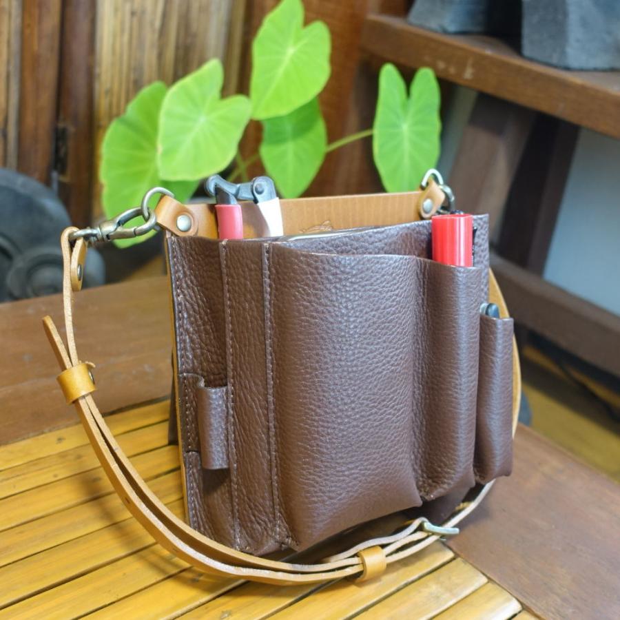 シザーケース フローリスト 本革 革 フローリストケース GARDEN-6 花バサミケース 剪定ばさみケース 生け花 盆栽 剪定 ガーデニングの画像